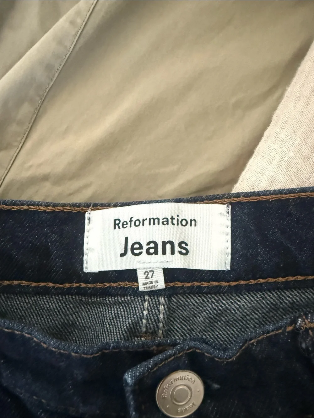 Reformation Cary High Rise Wide-Leg Jeans in Dark Blue - Picture 4 of 5